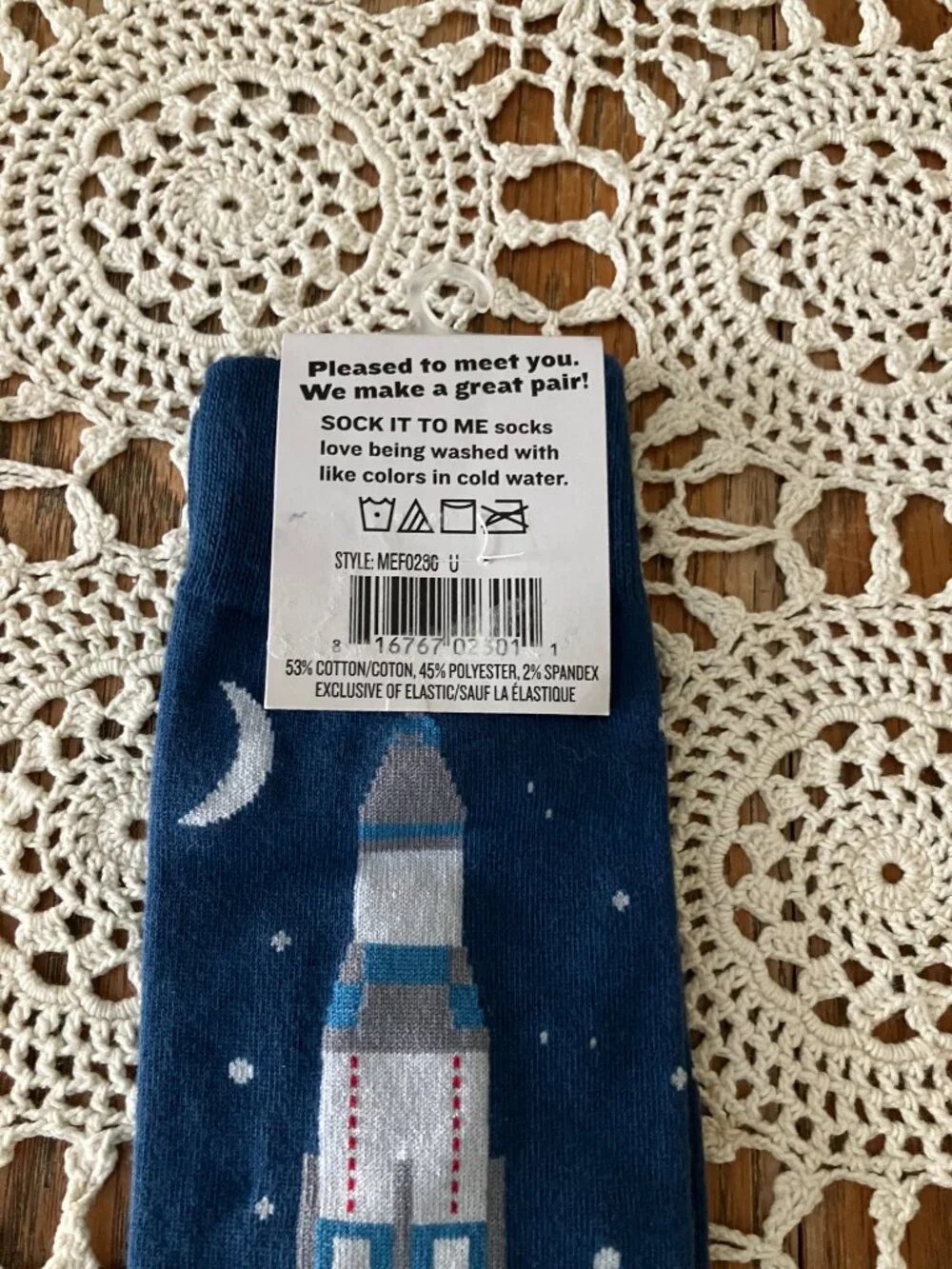 New Men’s Crews Socks – Sock it to Me Space Rocket Lift Off Socks